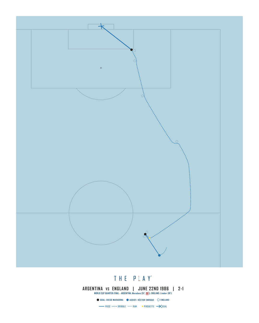 DIEGO MARADONA, 1986-Fodbold-Argentina-40x50-Oak Nature-THE PLAY®