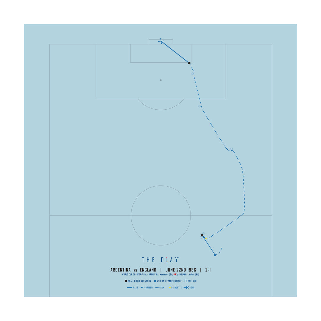 DIEGO MARADONA, 1986-Fodbold-Argentina-50x50-Oak Nature-THE PLAY®