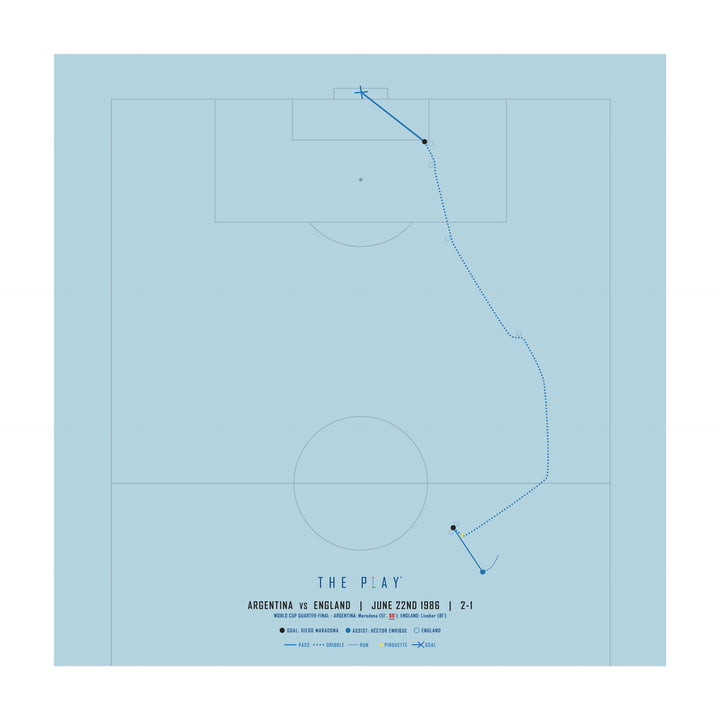 DIEGO MARADONA, 1986-Fodbold-Argentina-50x50-Oak Nature-THE PLAY®