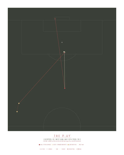 STEVEN GERRARD, 2006-Fodbold-Liverpool-40x50-Oak Nature-THE PLAY®
