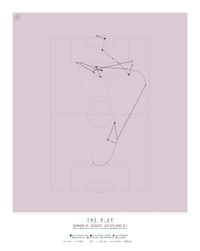 PREBEN ELKJÆR, 1986-Fodbold-Danmark-40x50-Oak Nature-THE PLAY®