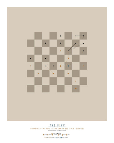 BOBBY FISCHER, 1972-Skak-VM-40x50-Oak Nature-THE PLAY®