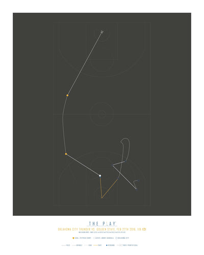 STEPHEN CURRY, 2016-Basket-Golden State Warriors-40x50-Oak Nature-THE PLAY®