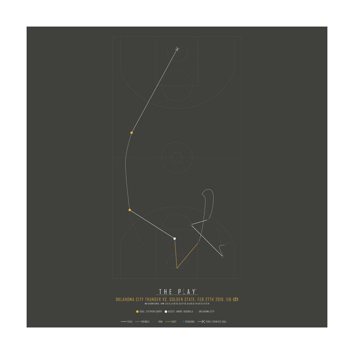 STEPHEN CURRY, 2016-Basket-Golden State Warriors-50x50-Oak Nature-THE PLAY®