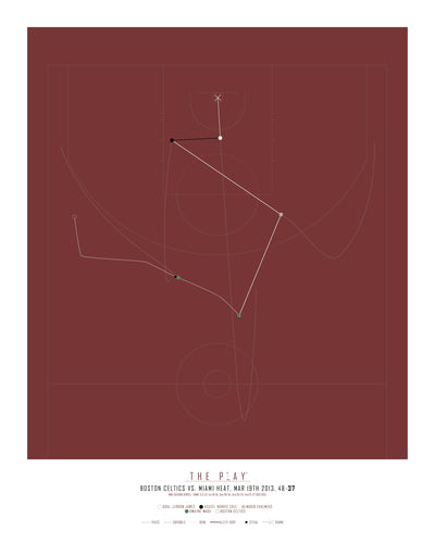 LEBRON JAMES, 2013-Basket-Miami Heat-40x50-Oak Nature-THE PLAY®