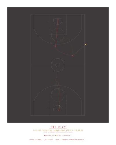 LEBRON JAMES #2, 2018-Basket-Cleveland Cavaliers-40x50-Oak Nature-THE PLAY®