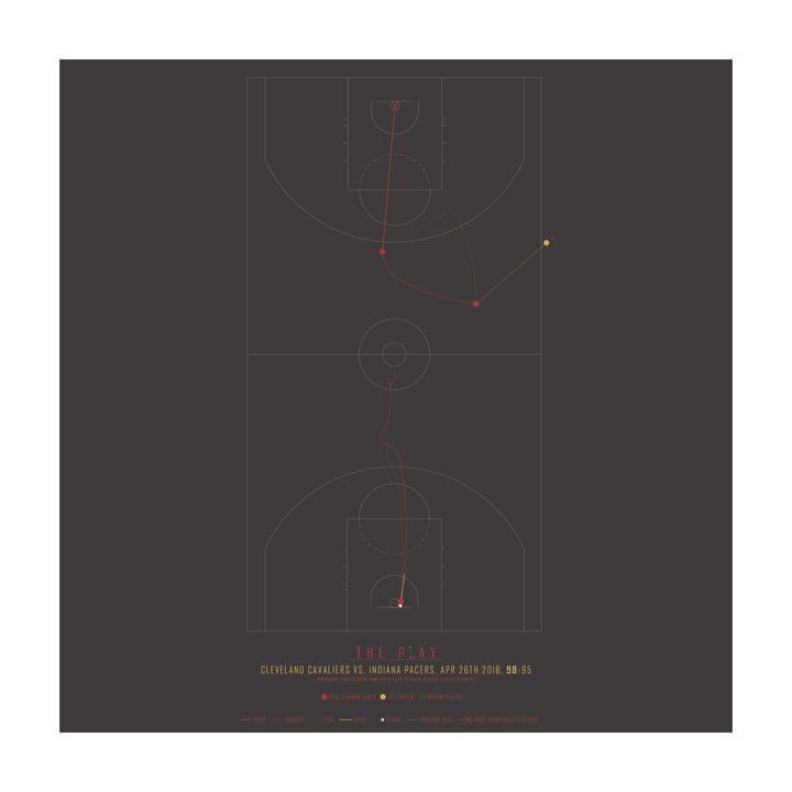LEBRON JAMES #2, 2018-Basket-Cleveland Cavaliers-50x50-Oak Nature-THE PLAY®