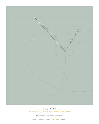 DENNIS JOHNSON, 1987-Basket-Boston Celtics-40x50-Oak Nature-THE PLAY®
