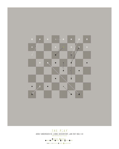 ADOLF ANDERSSEN, 1851-Skak-Friendly match-40x50-Oak Nature-THE PLAY®